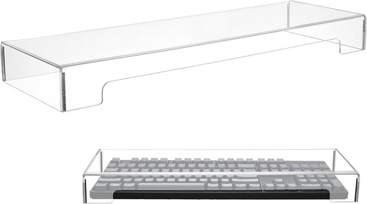Keyboard Cover Acrylic Covers Dust: Clear Computer Keyboard Cover - Anti-Cat Protector - Tablet Keyboard Case for Standard Size PC Computer Desktop (18.5x5.9x1.8 Inch)