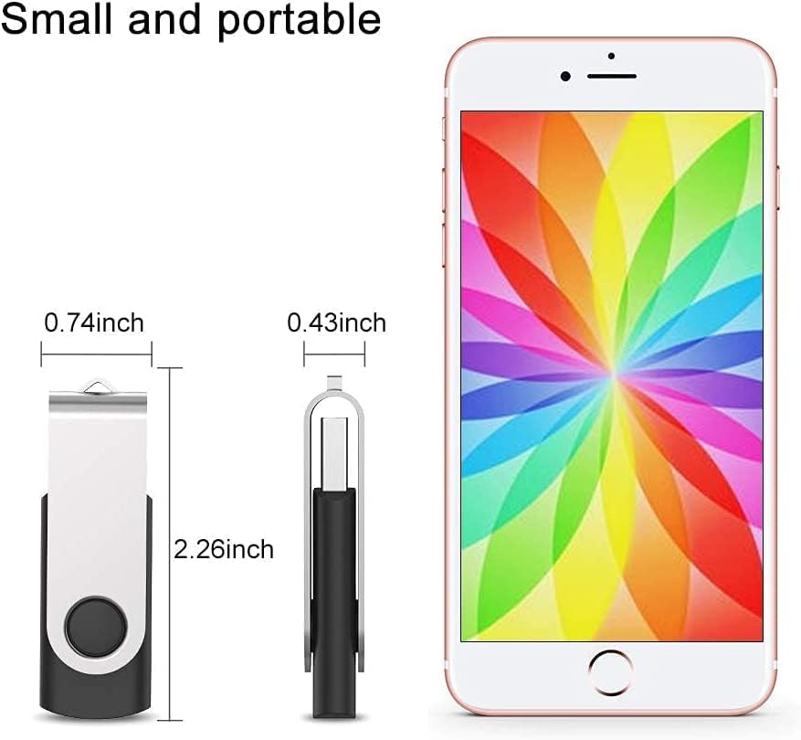 JUANWE 2GB USB Flash Drive 10 Packs, 2.0 Thumb Drives 360° Swivel Shell, USB Sticks Jump Drives for Storage, Mutipack Zip Drive Pen Drive for Computer/Car，Bulk Memory Sticks - Black