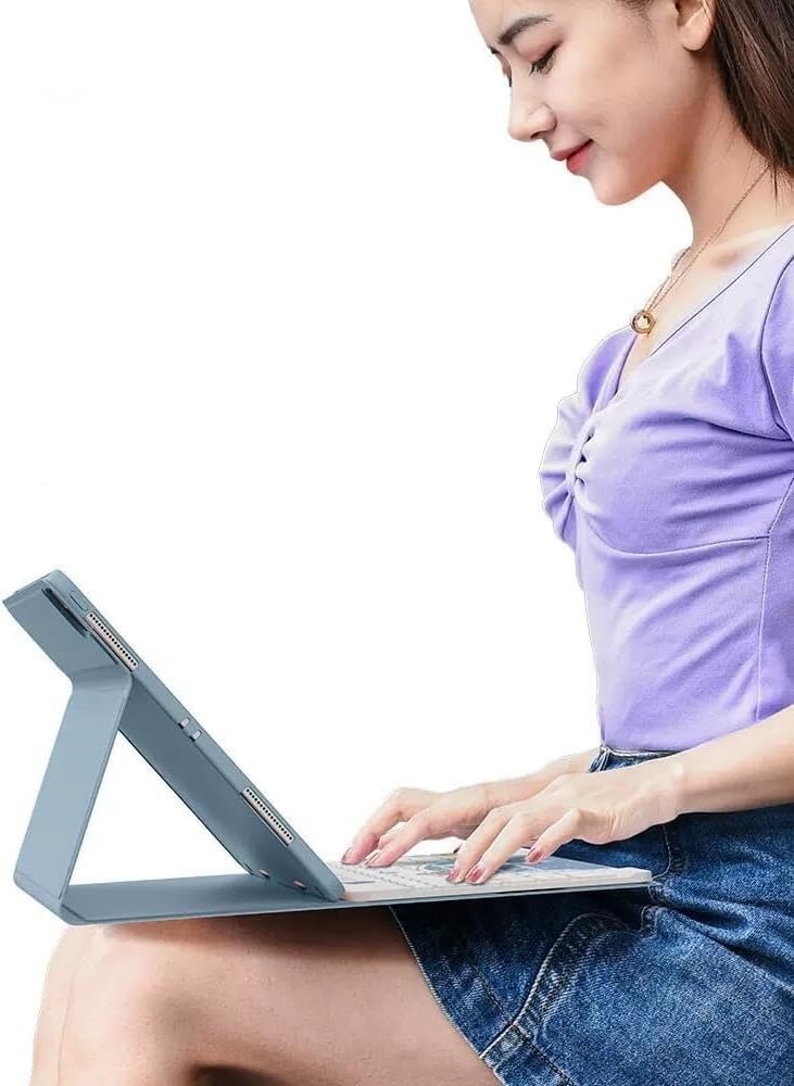 for iPad 11th (A16,2025) 11-inch, iPad 10th Gen 10.9 Inch 2022 Keyboard Case with Mouse and Rainbow Backlit Magnetic Detachable Bluetooth Keyboard Cover,Purple