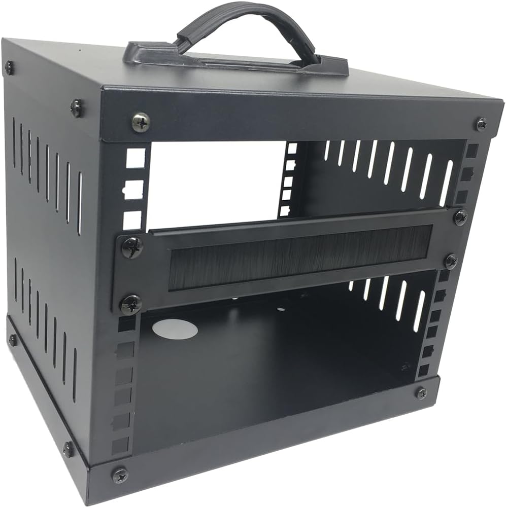 1U Mini 10 inch Brush Cable Management Panel Cable Manager with Brush Strip for Cable Entry in 10 Inch Server Rack, Network Cabinet or Desktop Rack