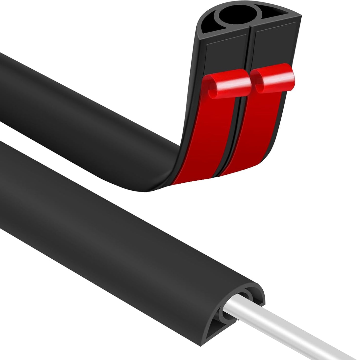 Floor Cord Covers for Wires 6FT Cable Hider Wire Cover Self Adhesive Cord Hider Floor for Offices, Homes, Workshops, Warehouses Cable Cavity 0.3" W x 0.3" H