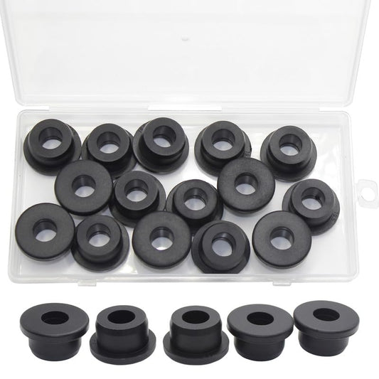 15 Pcs 3/4" Drill Hole, 3/8" ID Silicone Rubber Grommets for Wiring, Automotive Firewall Hole Plug, Top Hat Metal Wall Drywall Grommets for Vinyl Tubing in Hydroponic Irrigation Systems