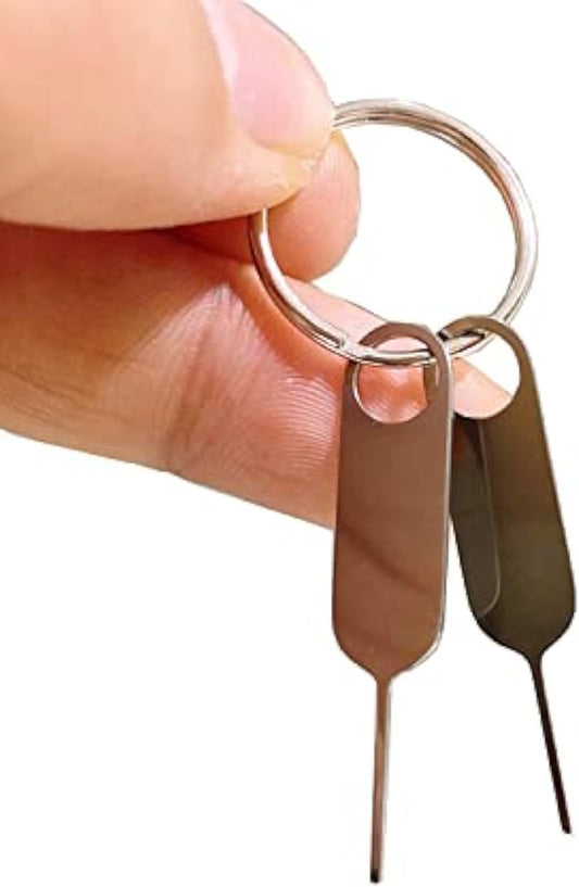 2Pack Eaglewireless Universal Sim SD Card Tray Opening and Doorbell Security Reset Removal Tool Eject Pin fits Key Ring for iPhone Google Pixel Samsung Motorola Phones (Key Ring is not Included)