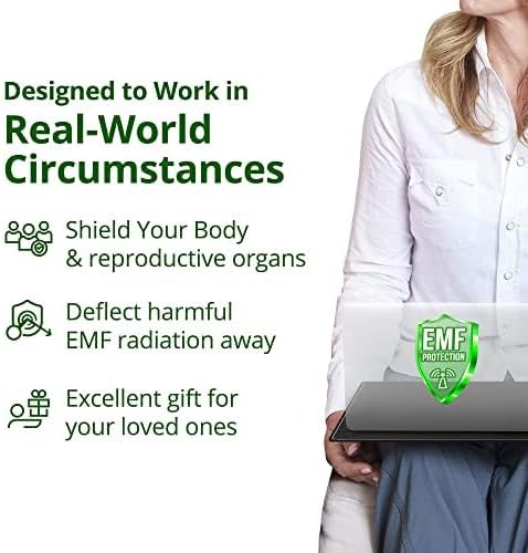 Shield Your Body - Laptop Lap Pad with SaferBody™, Anti Radiation Shield & Heat Shield Pad, EMF Blocker Laptop Pad for Up to 17in.Wide Device (15.9 x 12 inches), Jet Black PU Leather Color