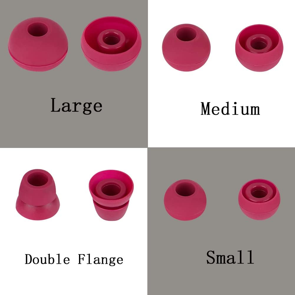 4 Pairs Earbud Replacement Tips Silicone Earbud Tips Compatible with Powerbeats 1/2/3 Wireless Beats by Dre Headphones,S/M/L and Double Flange