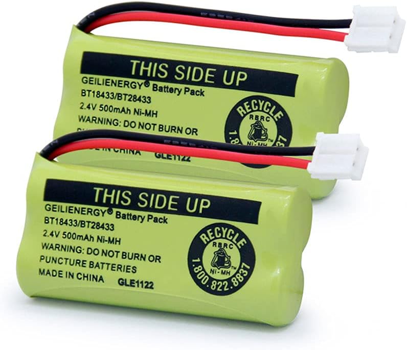 GEILIENERGY BT18433 BT28433 BT184342 BT284342 BT-1011 Battery Compatible for Cordless Phone CS6209 CS6219 CS6229 DS6151 CL80100 CL80109 DCX400 Handset (Pack of 2)