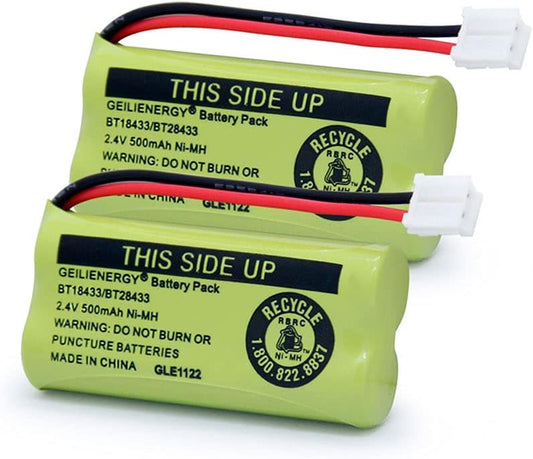 GEILIENERGY BT18433 BT28433 BT184342 BT284342 BT-1011 Battery Compatible for Cordless Phone CS6209 CS6219 CS6229 DS6151 CL80100 CL80109 DCX400 Handset (Pack of 2)
