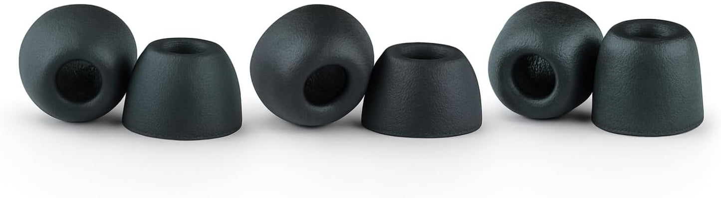 Comply 100 Core Series | Memory Foam Replacement IEM Ear Tips for Etymotic, Westone, Klipsch & More | Superior Noise Isolation, Ultimate Comfort, Secure Fit | Variety, Black, Medium (3 Pairs)