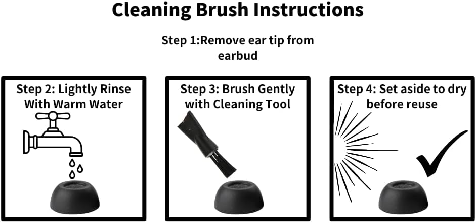 Comply TrueGrip | Premium Memory Foam Replacement Earbud Tips for Sony True Wireless Earbuds | Enhanced Comfort, Secure Fit, Superior Noise Isolation, Cleaning Tool | Black, Medium (3 Pairs)