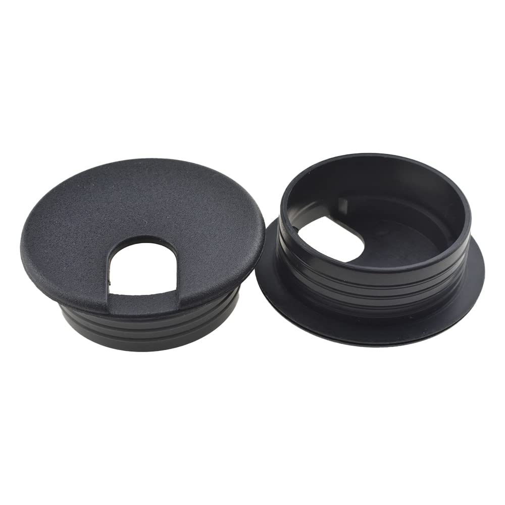 HAHIYO 2Pcs 1.5Inch/38mm Black ABS Plastic U-Shaped Desk Grommet Wire Grommet Cable Management Cord Hole Cover Desk Wire Hole Insert Wire Organizer for Computer Office Home School Equipment Systems