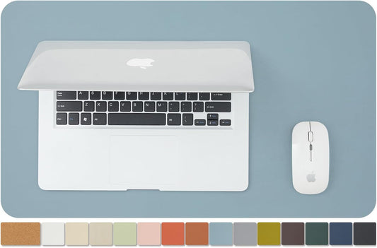 Cork Desk Mat - Small Dual-Sided Desk Pad for Office and Home - Desk Organization and Accessories - Ideal for Large Mouse Pad and Small Desk Mats on Top of Desks(Light Blue,23.6"x 13.8")
