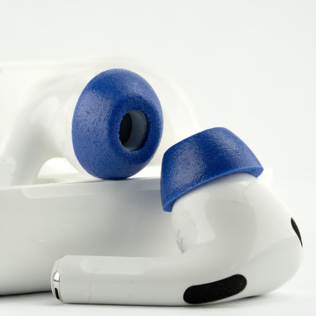 Comply TrueGrip MAX | Premium Memory Foam Replacement Earbud Tips for Apple AirPods Pro 1 & 2 | Long Lasting Comfort, MAX Durability, Secure Fit, Superior Noise Isolation| Blue (Medium) (3 Pairs)