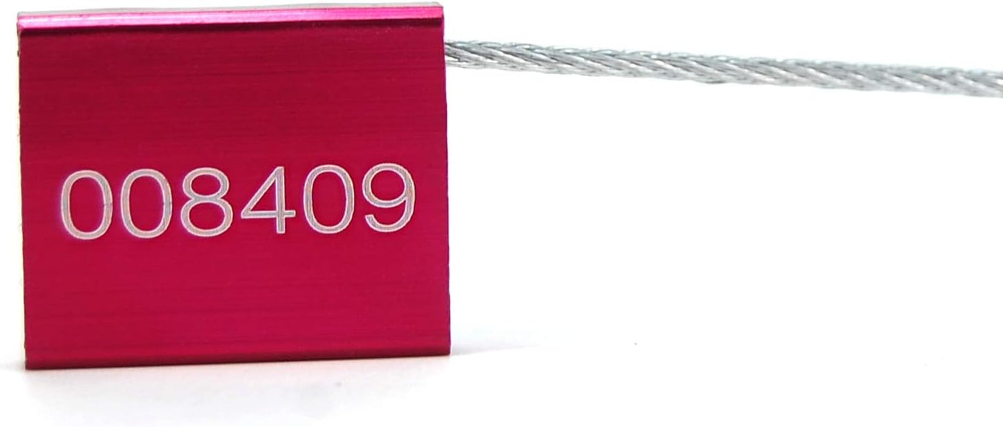 High Security Cable Seals Metal Container Seals Pull Tight Alumium Shipping Security Tags for Logisitics ISO 17712 Certificated (Pack of 100, Red)