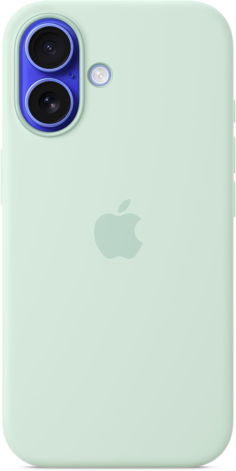 Apple iPhone 16 Silicone Case with MagSafe and Camera Control: Lightweight Phone Case, Wireless Charging Compatible, Smooth Matte Finish; Aquamarine