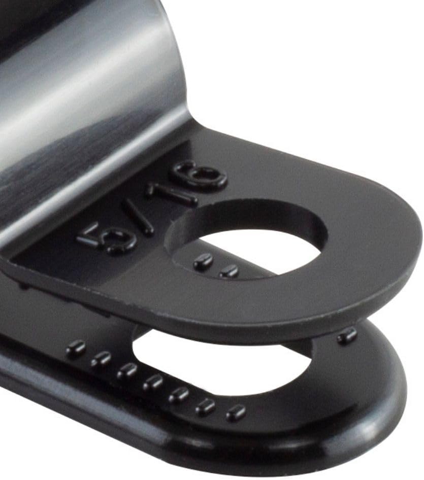 GTSE Black Nylon Plastic Cable Clamps, 5/16" Screw Mounts for Cable, Rope, Tube Management, 100 Pack