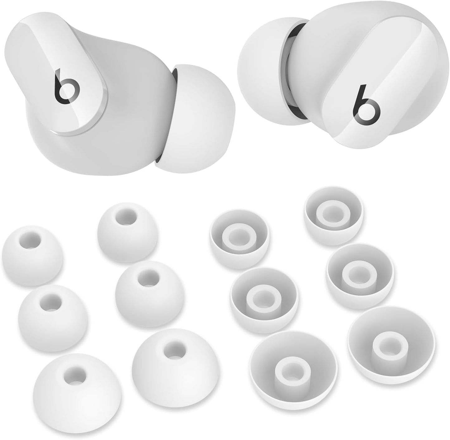 AhaStyle Ear Tips for Beats Studio Buds/Powerbeats Pro 2/Solo Buds/Fit Pro/Studio Buds+【Fit in The Charging Case】6 Pairs S/M/L Silicone Ear Covers Replacement Tips for Beats Wireless Bluetooth Earbuds