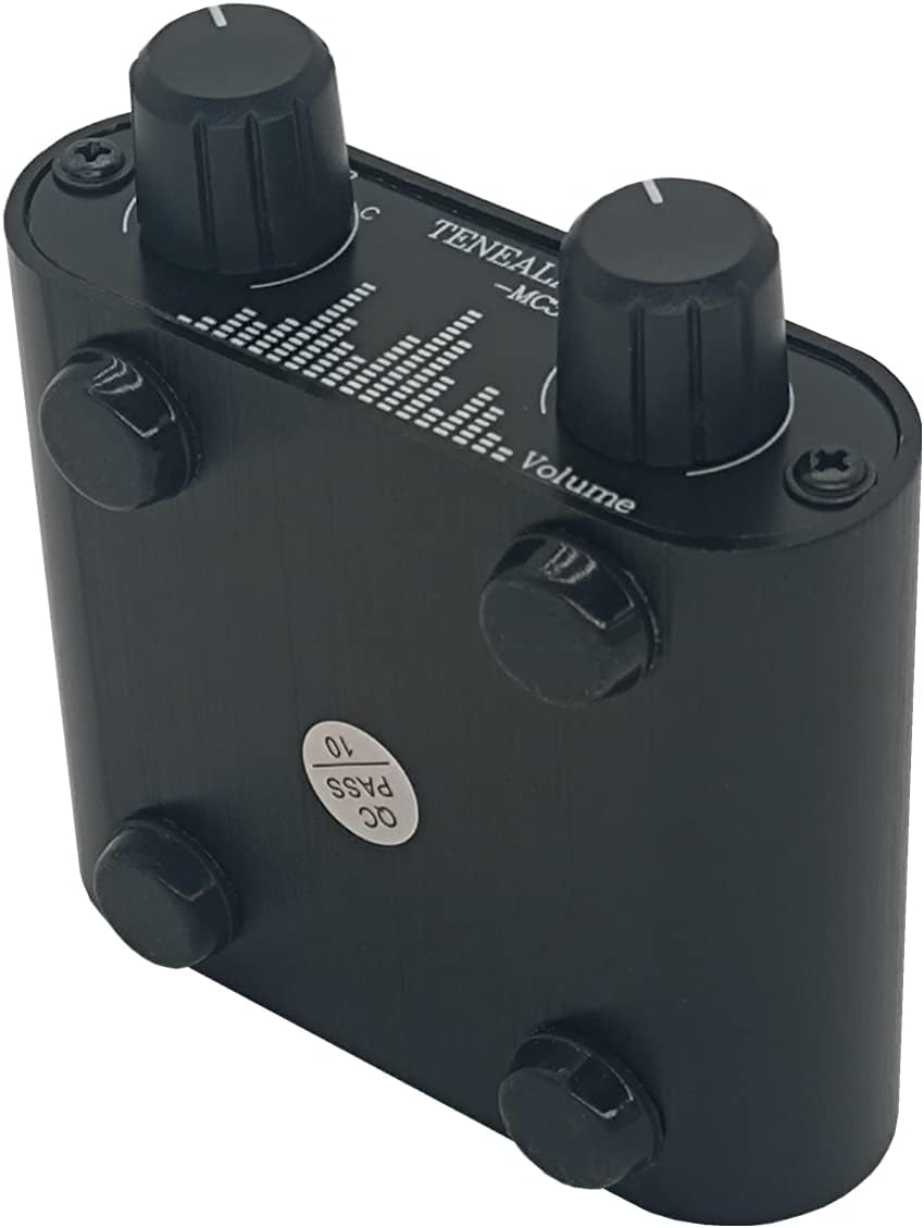 3.5mm Audio Switch with line Volume Controller, 3 in 1 Out 1/8" aux switcher Splitter selector Box, Mini Inline Headphone attenuator Volume Control knob -MC31