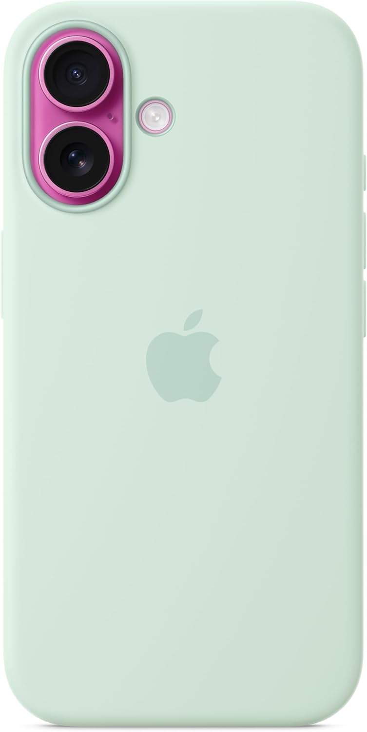 Apple iPhone 16 Silicone Case with MagSafe and Camera Control: Lightweight Phone Case, Wireless Charging Compatible, Smooth Matte Finish; Aquamarine