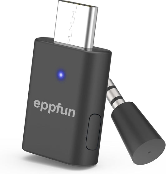 USB C Bluetooth Adapter for ps5/PS4, Dual Connection Wireless Audio Adapter Low Latency Dongle with 3.5 mm Analog Mic for PC, Mac, Phone