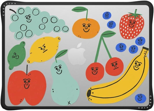 CASETiFY Impact MacBook Air 13.6" (M2-M4) Case [Cushioned Impact Corners/Scratch-Resistant/Anti-Slip Grip] - Fruit Salad - Clear Black