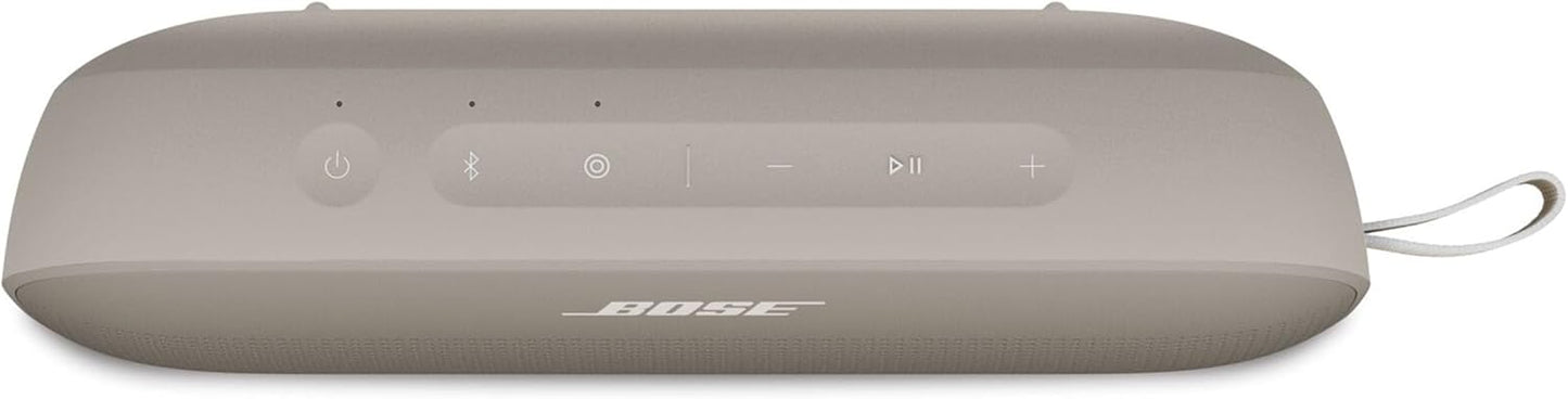 Bose SoundLink Flex Portable Bluetooth Speaker (2nd Gen), Portable Outdoor Speaker with Hi-Fi Audio, Up to 12 Hours Battery Life, Waterproof and Dustproof, Sandstone