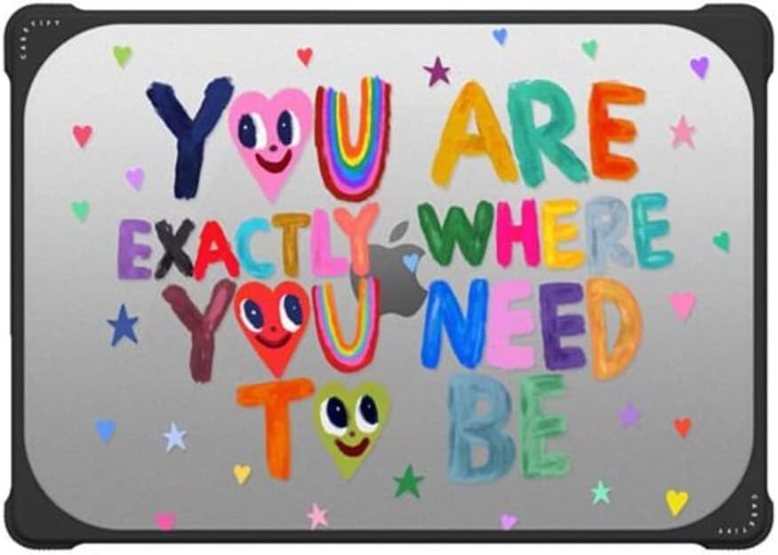 CASETiFY Bounce MacBook Pro 16-inch (M3/M4) Case [Enhanced Protective Corner Design/Ventilation Cutouts/Anti-Slip Grip] - You are Exactly Where You Need to Be - Clear Black