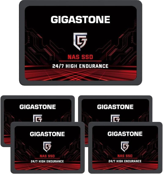 Gigastone SATA SSD 512GB (5-Pack) 2.5 inch SSD 550MB/s Upgrade Laptop PC Memory and Storage PS4 HDD Replacement 2.5" Internal Solid State Hard Drives SATA III SLC Cache 3D NAND Game Turbo Performance