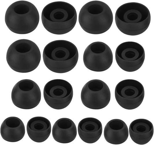Earbud Tips - 9 Pairs Black Replacement Ear Tips Compatible With Powerbeats 2/3, LG, Samsung Earbuds