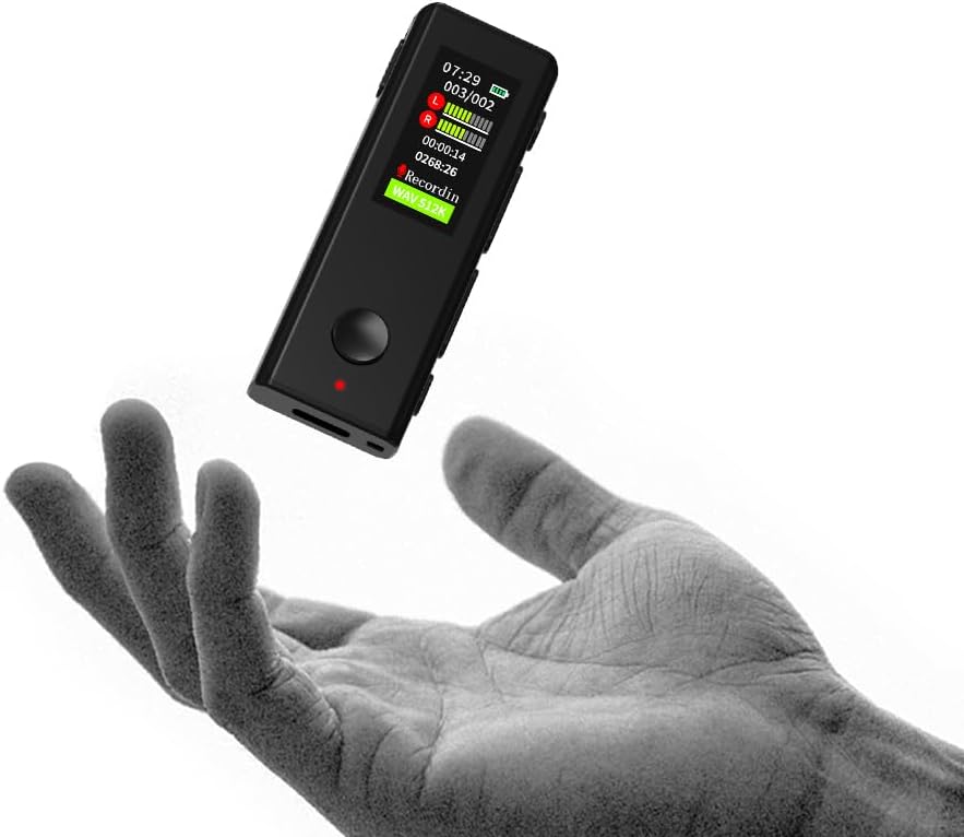 64GB Lavalier Recorder - Recording with Playback Digital Voice Recorder Ideal for Meetings/Lectures/Interviews Password Protected Portable Mini Recorder with USB, MP3 Audio Recording Device