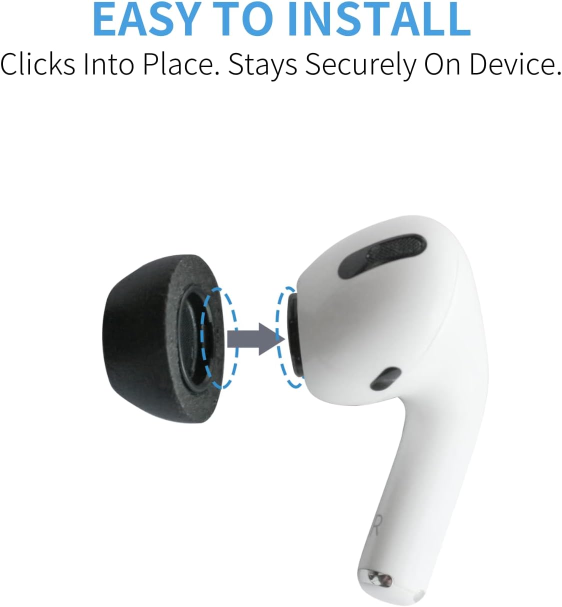 Comply Memory Foam Replacement Earbud Tips for Apple AirPods Pro 1 & 2 | Ultimate Comfort, Secure Fit, Superior Noise Isolation | Anti Slip, Prevent From Falling Out | Black (S/M/L) (3 Pairs)