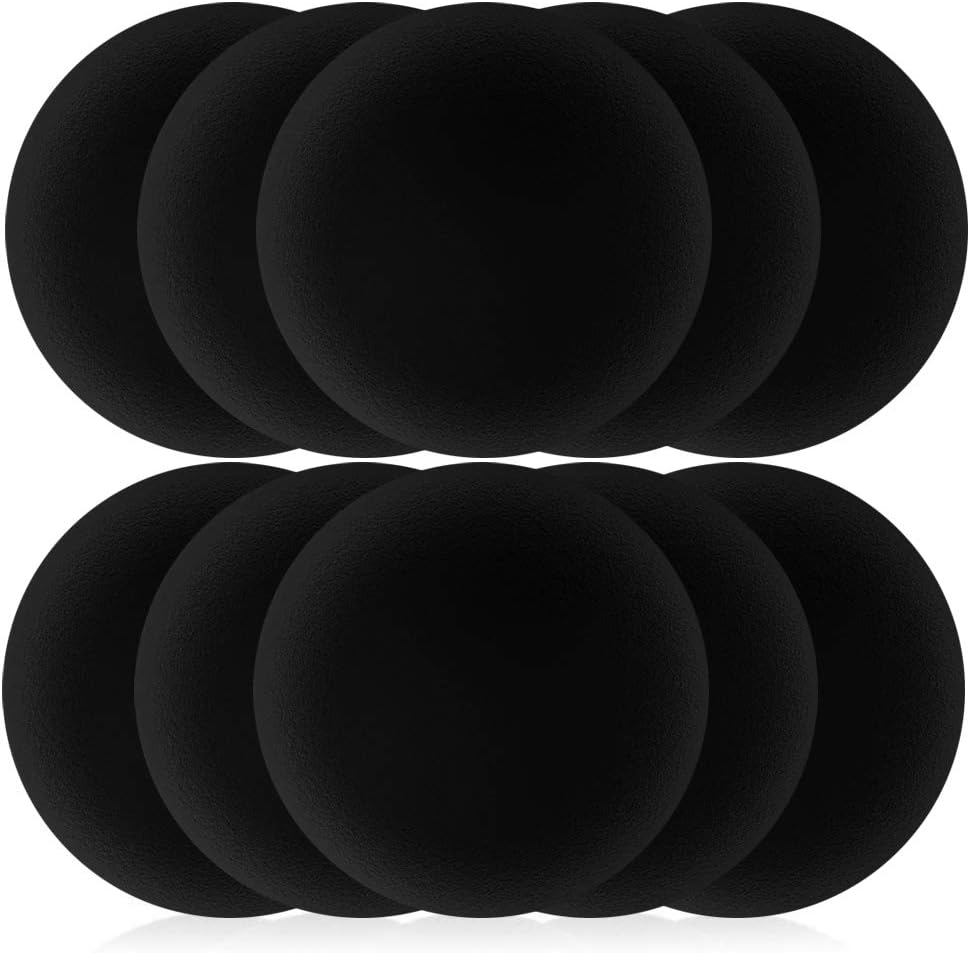Ear Cushions Ultra Soft Foam Cover 60mm - 2.4" inch Replacement for Most Standard Size Office Telephone Headsets, Headphones, Earphones Earbuds (Black) 10 Pack