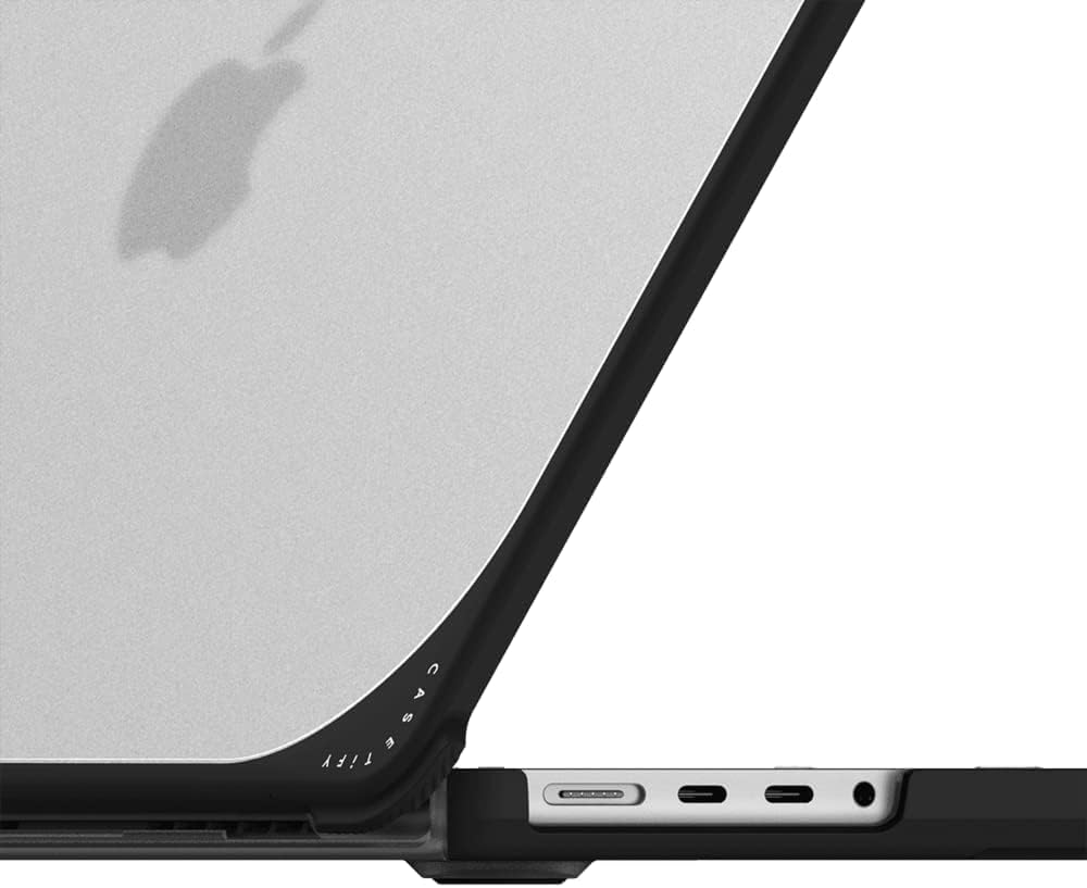 CASETiFY Bounce MacBook Pro 16-inch (M3/M4) Case [Enhanced Protective Corner Design/Ventilation Cutouts/Anti-Slip Grip] - Keep Growing by Laura Jane Illustrations - Clear Black