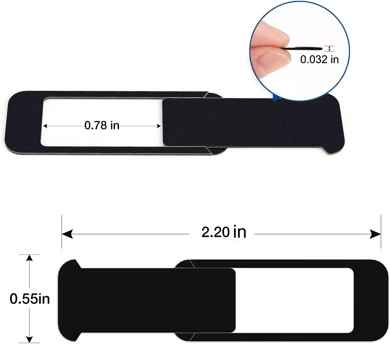 Laptop Camera Cover Slide, Computer Camera Cover Slide Large Size Webcam Cover Slide for MacBook Pro Cute Pattern Design Protecting Privacy Security Ultrathin 3 Pack for Laptop Desktop PC (Black)