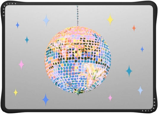 CASETiFY Impact MacBook Air 13.6" (M2-M4) Case [Cushioned Impact Corners/Scratch-Resistant/Anti-Slip Grip] - Disco - Clear Black