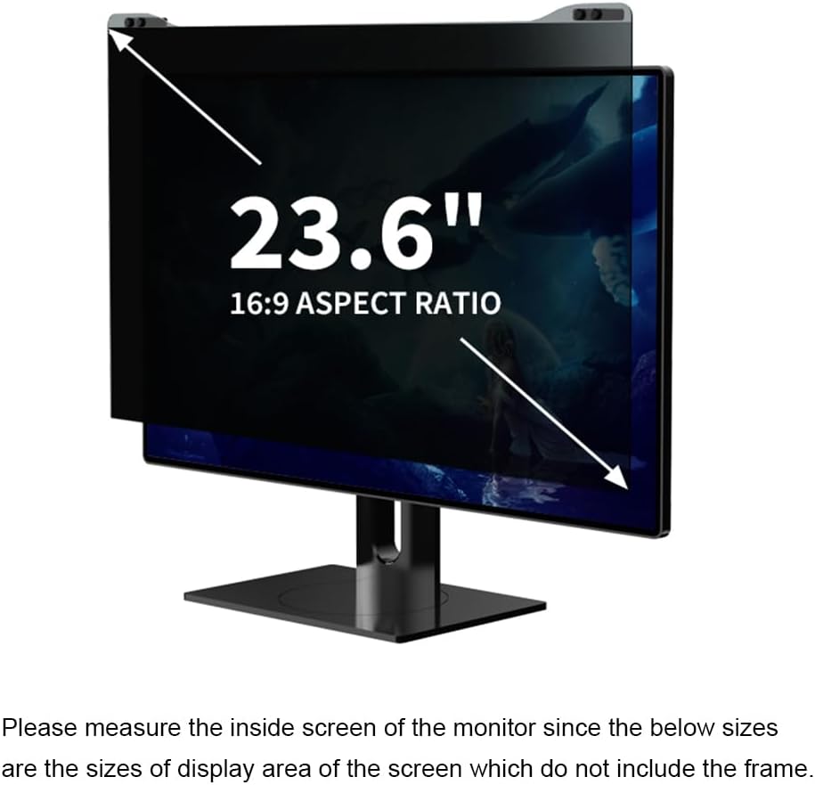 Docooler Computer Privacy Screen Filter, Hanging Screen Filter Compatible Widescreen Computer Monitor with Aspect Ratio 16:9, Anti-Glare Privacy Screen Protector for 20-32 Inch Monitor (Inch Optional)