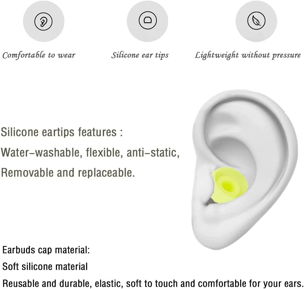 4 Pairs Silicone Replacement Earbud Tips Earbud Cap Compatible with Powerbeats 1/2/3 Wireless Beats by Dre Headphones,Ear Bud Tips(Yellow)