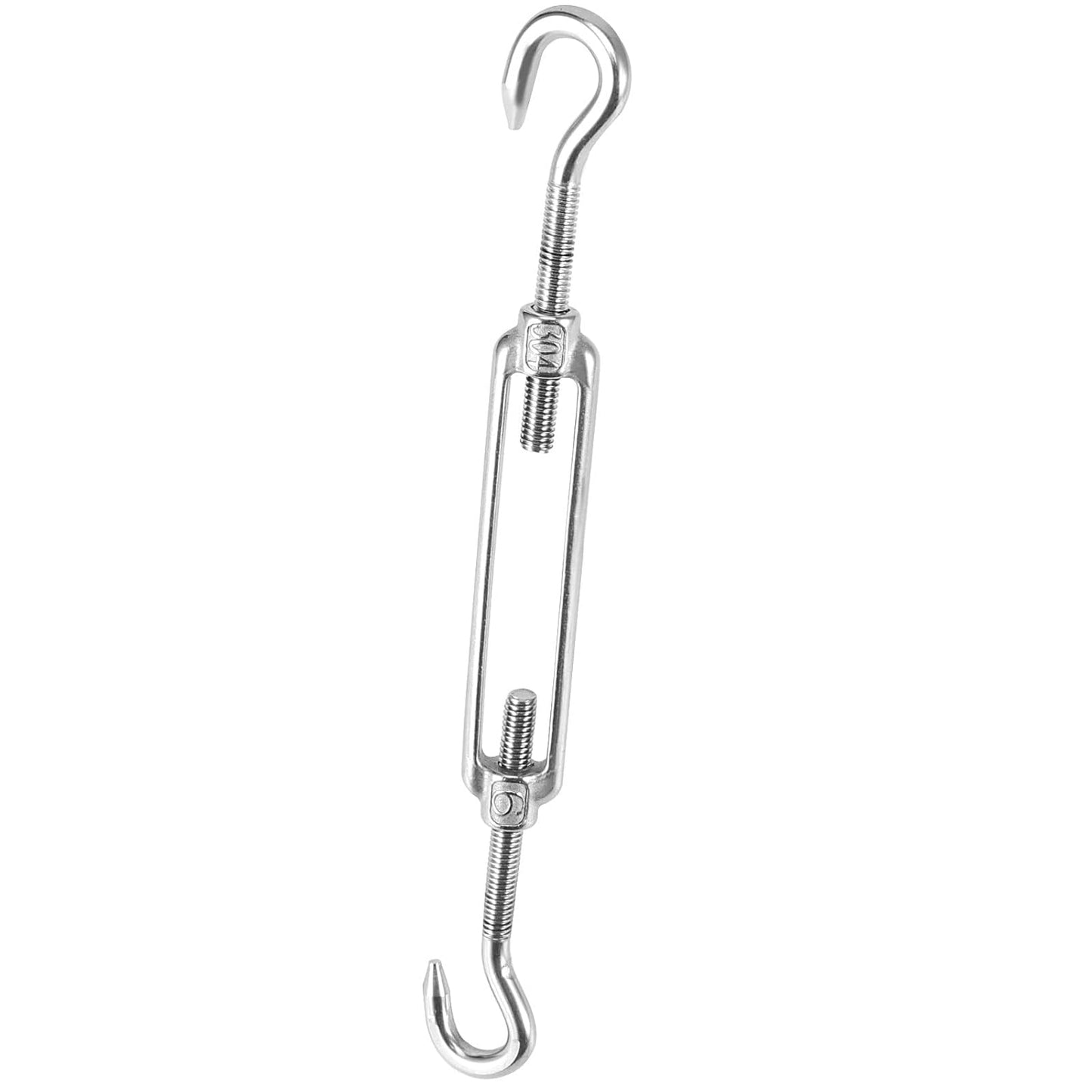 13 Pack M6 Turnbuckle Hook & Hook Turnbuckles, 304 Stainless Steel Turnbuckle, Heavy Duty Turnbuckle for Wire Rope Tension