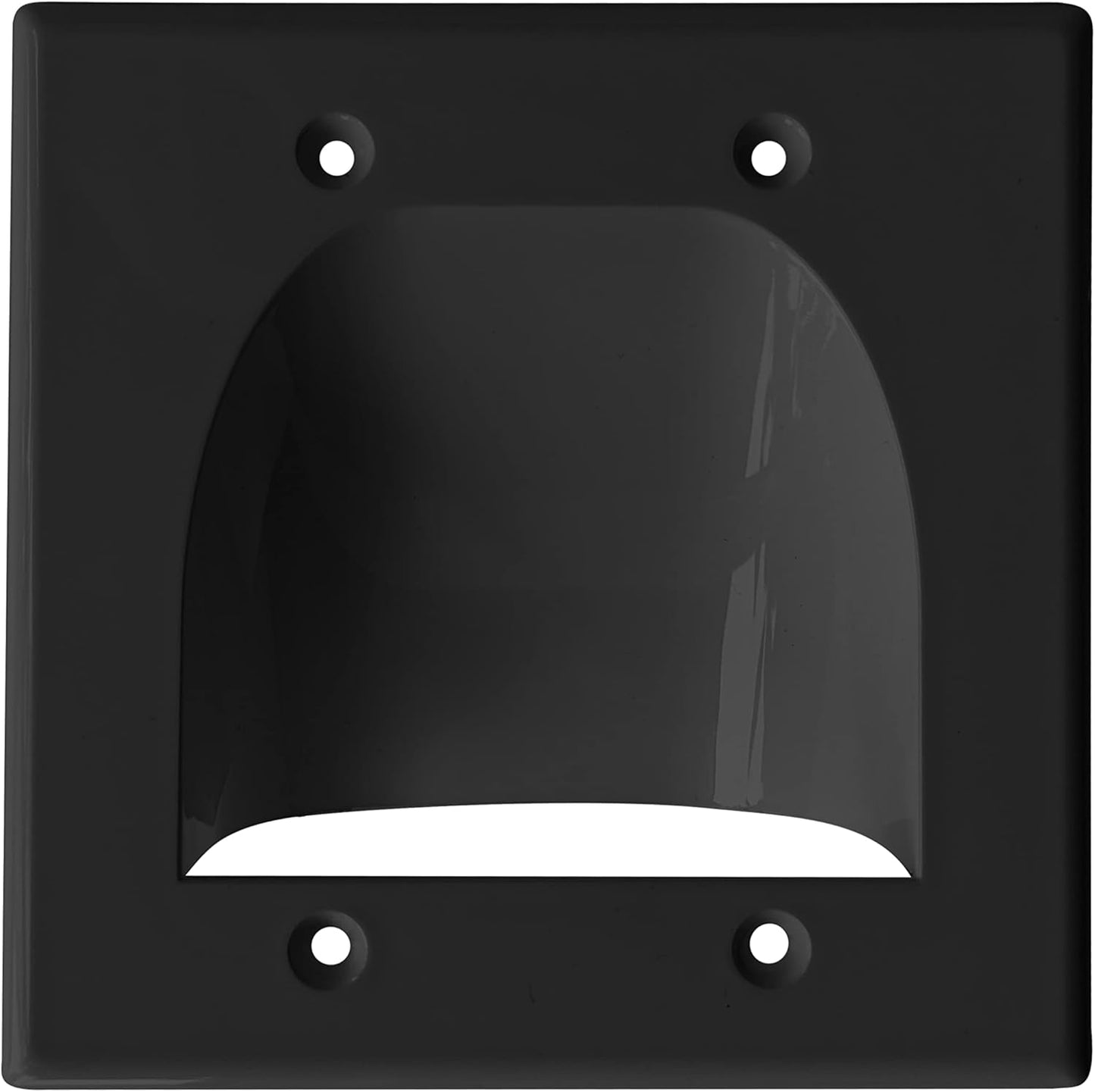 BestMounts - 1 Pack In Wall Cable Management TV Cord Hider for Wall Mounted TV - Recessed Wall Plates Cable Pass Through - Dual Gang Behind Wall Cable Management up to 8-10 Low Voltage Cords (Black)