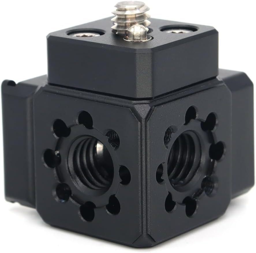 Camera Hot Shoe Extension Bracket Cold Shoe Mounts for Camera Cage Tripod Magic Arm Microphone LED Video Light, Shoe Mount Holder with 1/4'' 3/8'' Arri Thread and Arri-locating Hole