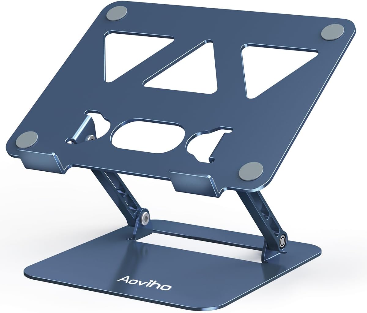 Adjustable Laptop Stand for Desk,Portable Laptop Stand Holder and Riser,Foldable Aluminum Notebook Computer Stands for MacBook Air Pro HP Lenovo Dell Samsung Chromebook, 10-15.6 inch,Navy Blue