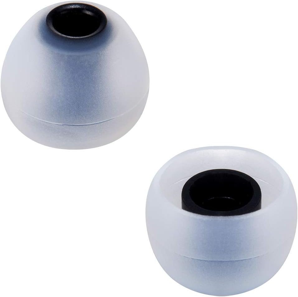 Earbud Tips Soft Silicone Earbuds Replacement Tips Fit for in-Ear Headphones(Inner Hole from 3.8mm - 4.0mm Earphones) 9 Pairs S/M/L,Gray/Black