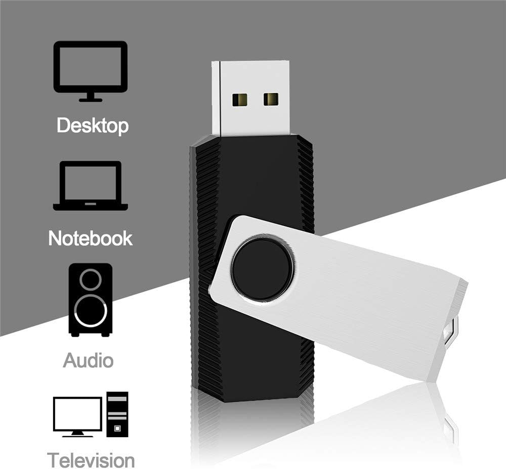 KEXIN Bulk USB 50 Pack 1GB USB Flash Drives Flash Drive Thumb Drive Bulk Flash Drives Swivel USB 2.0 (1G, 50PCS, Black)
