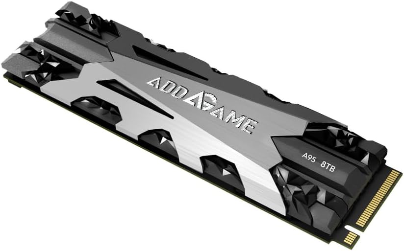 Addlink A95 8TB M.2 SSD Storage Expansion for PS5 Consoles with Heatsink, up to 7000 MB/s, Internal Gaming SSD -2280 PCIe NVMe Gen4X4 3D TLC with Dram NAND SSD Made in Taiwan