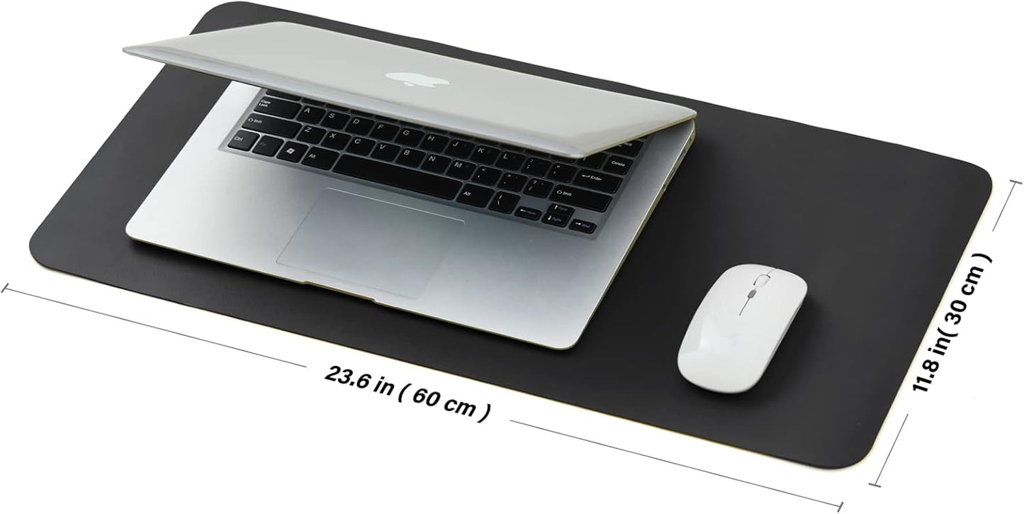 Compact Cork Desk Mat - Small Dual-Sided Desk Pad for Office and Home - Desk Organization and Accessories - Ideal for Large Mouse Pad and Small Desk Mats on Top of Desks(Black,23.6"x 11.8")