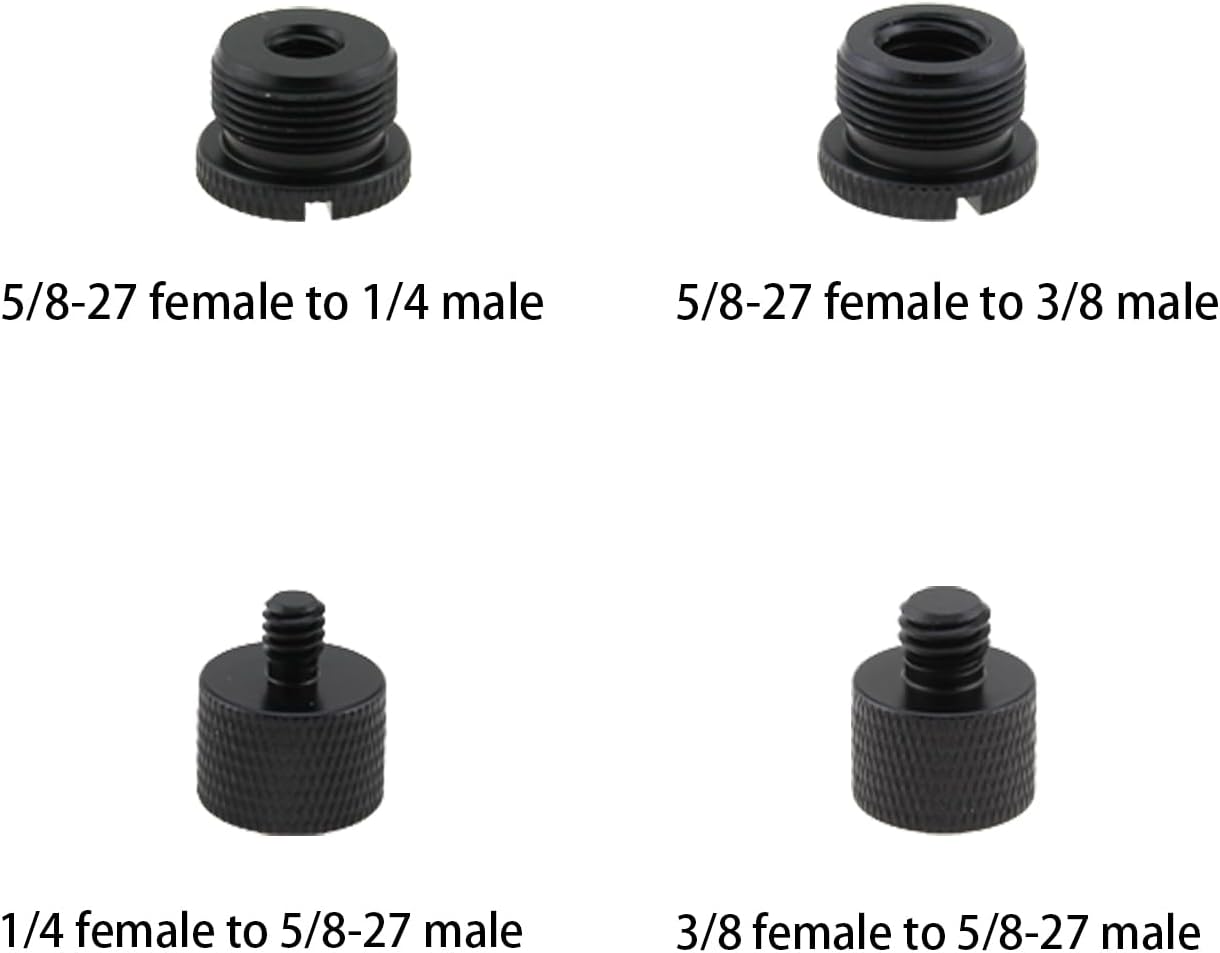 TAODAN 8PCS Black and Silver Aluminum Alloy Microphone Adapter Screws Set Tripod Adaptor Suitable for Shockproof Camera Mounts