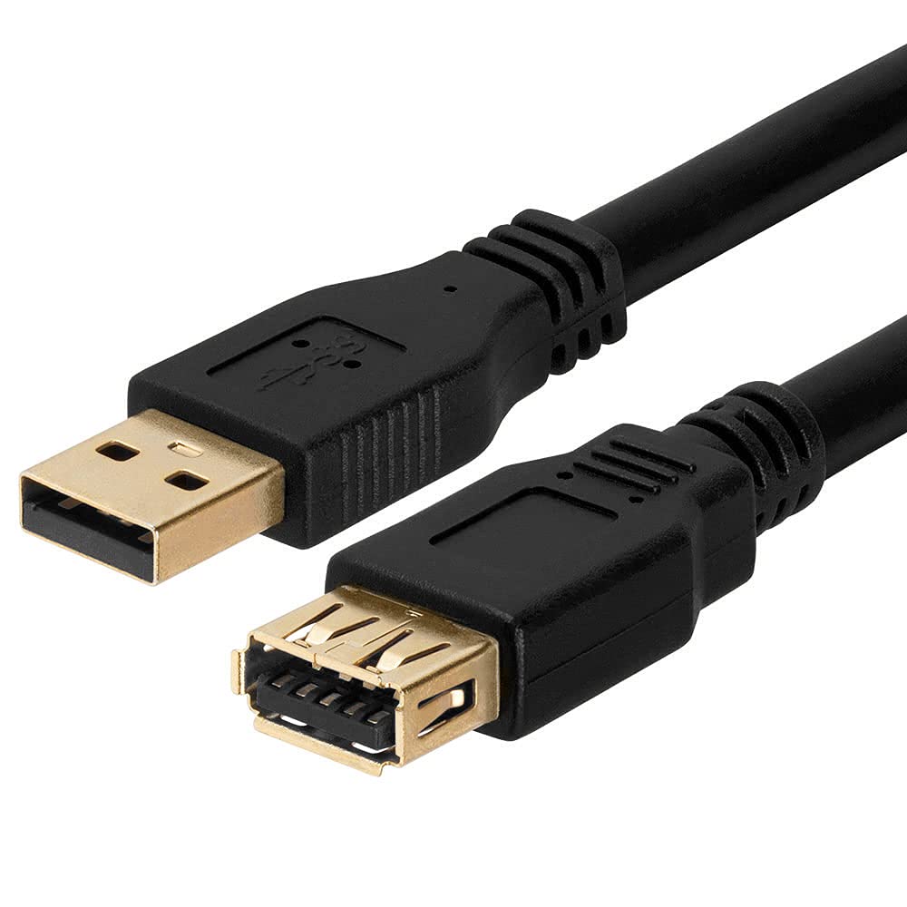 Cmple - USB 3.0 A Male to A Female Extension Gold Plated Cable - 1.5FT (Blue)