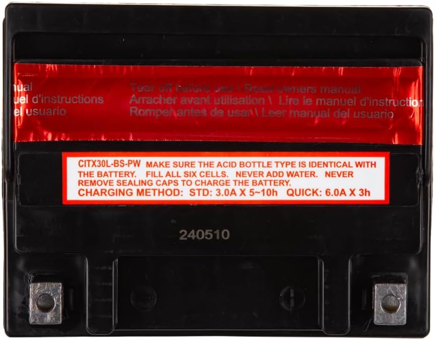Interstate Batteries YIX30L-BS 12V 30Ah Powersports Battery 400CCA High-Performance AGM Rechargeable Replacement for Harley, Polaris, BMW Motorcycles, ATVs, UTVs, Snowmobiles (CITX30L-BS)