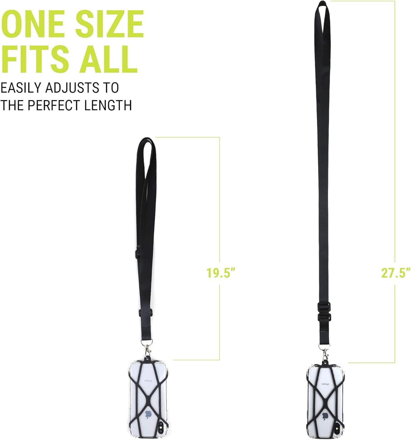 Gear Beast Universal Crossbody Cell Phone Lanyard Compatible with iPhone, Galaxy & Most Smartphones, Phone Case Holder & Cross Body Strap Black