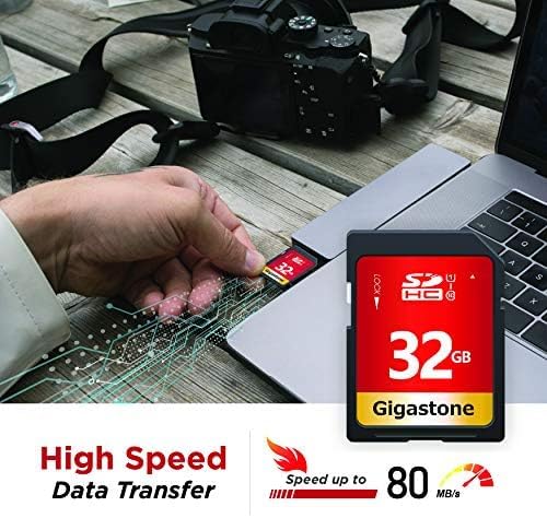 GIGASTONE 32GB SD Card 100-Pack UHS-I U1 Class 10 SDHC Memory Card High-Speed Full HD Video Compatible with Canon Digital Camera, SPYPOINT TACTACAM Trail Camera, with 100 Mini Cases