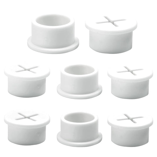 Desk Grommet, 3/4 in 20 mm Silicone Rubber Grommets, White Desk Hole Cover for Cables, Flexible Wall Cord Pass Through Grommet for Office Table Computer Home Furniture Wire Organizer-8 Pcs